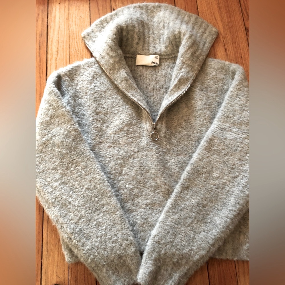 Wilfred Soft Gray Half-Zip Sweater XXS